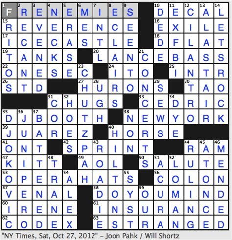 This crossword clue might have a different answer every time it appears on a new New York Times Puzzle, please read all the answers until you find the one that solves your clue. Today's puzzle is listed on our homepage along with all the possible crossword clue solutions. The latest puzzle is: NYT 02/15/24. Search …